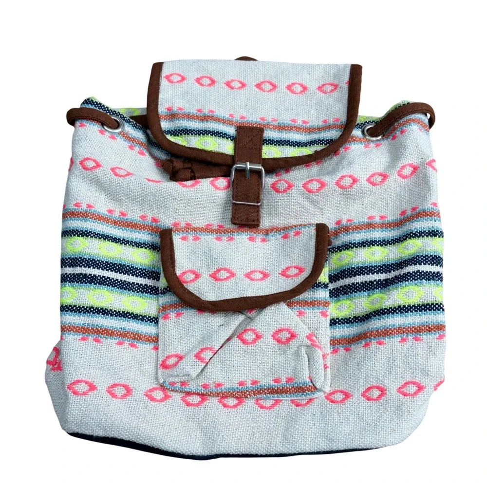Woven Canvas Southwestern Backpack Women Small Unbranded Boho Festival Indie